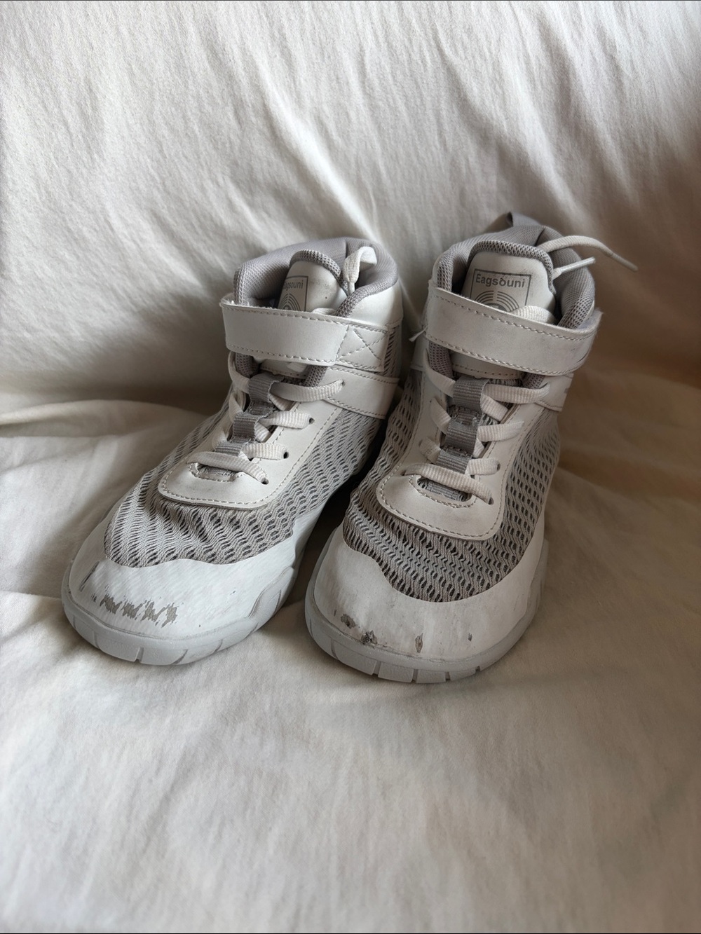 Eagsouni Kids' Light Gray High-Top Wrestling shoes